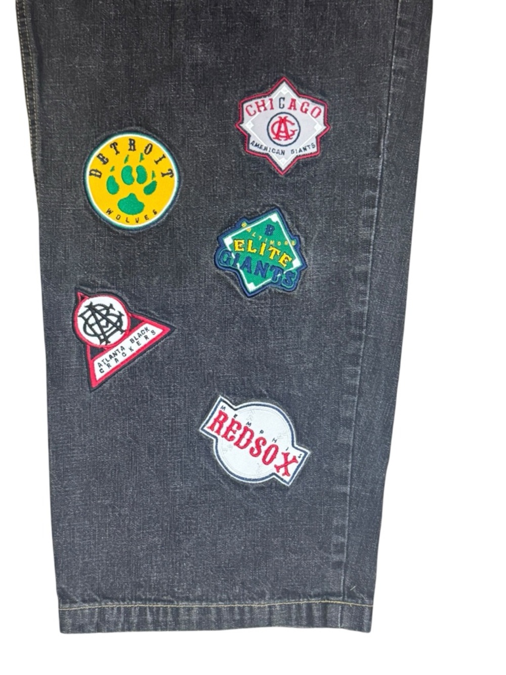 Negro League Baseball Players Association VTG Denim Patched Jeans 38x34 - Picture 10 of 10